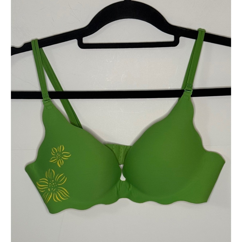 Victoria's Secret Very Sexy Secret Embrace Push Up Bra Green Yellow‎ Floral 34B